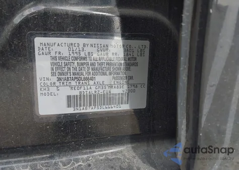 2013 Nissan Sentra Sr из США, поврежденный, VIN 3N1AB7AP5DL666401